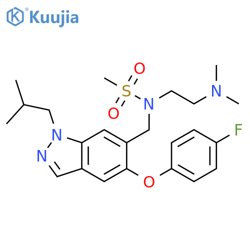 Methanesulfonamide,N-[2-(dimethylamino)ethyl]-N-[[5-(4-fluorophenoxy)-1-(2-methylpropyl)-1H-indazol-6-yl]methyl]- structure