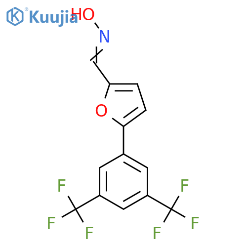 N-[[5-[3,5-Bis(trifluoromethyl)phenyl]furan-2-yl]methylidene]hydroxylamine structure