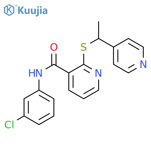 3-Pyridinecarboxamide, N-(3-chlorophenyl)-2-[[1-(4-pyridinyl)ethyl]thio]- structure