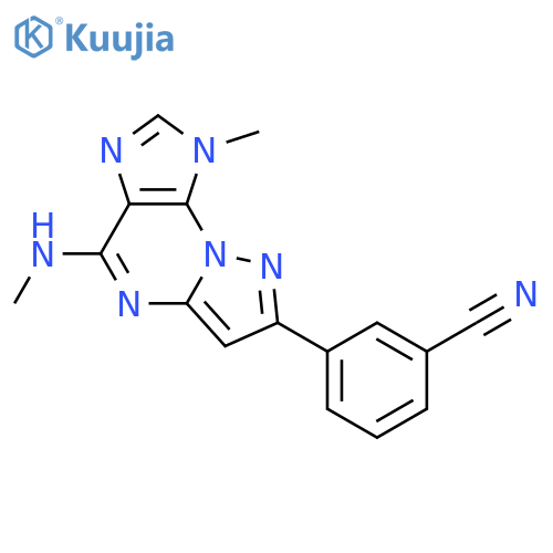 Benzonitrile, 3-[1-methyl-4-(methylamino)-1H-pyrazolo[5,1-b]purin-7-yl]- structure
