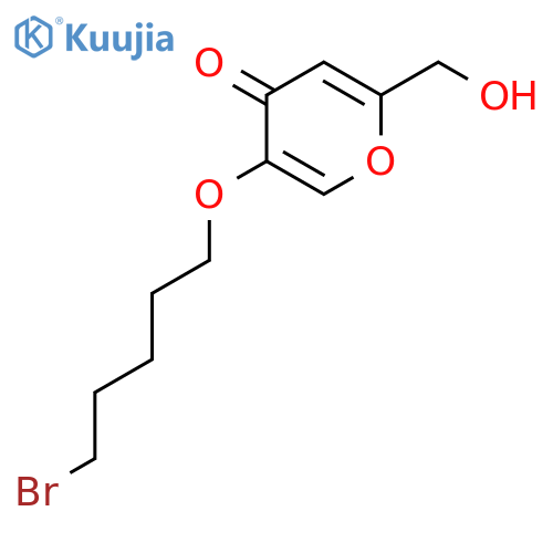 4H-PYRAN-4-ONE, 5-[(5-BROMOPENTYL)OXY]-2-(HYDROXYMETHYL)- structure