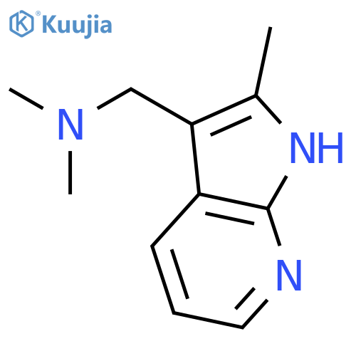 N,N-Dimethyl(2-methyl-1H-pyrrolo2,3-bpyridin-3-yl)methanamine structure