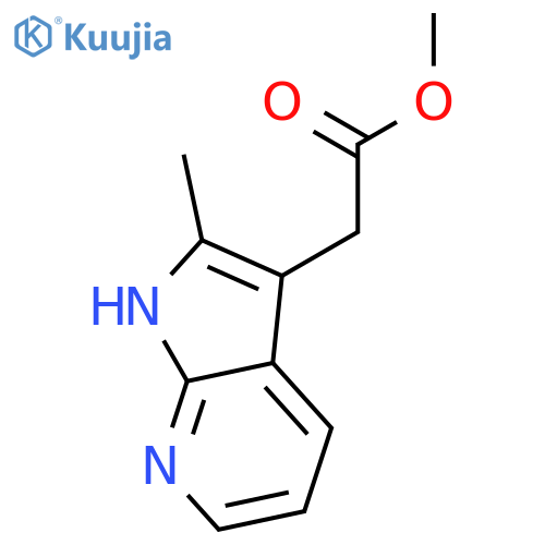 methyl 2-{2-methyl-1H-pyrrolo[2,3-b]pyridin-3-yl}acetate structure