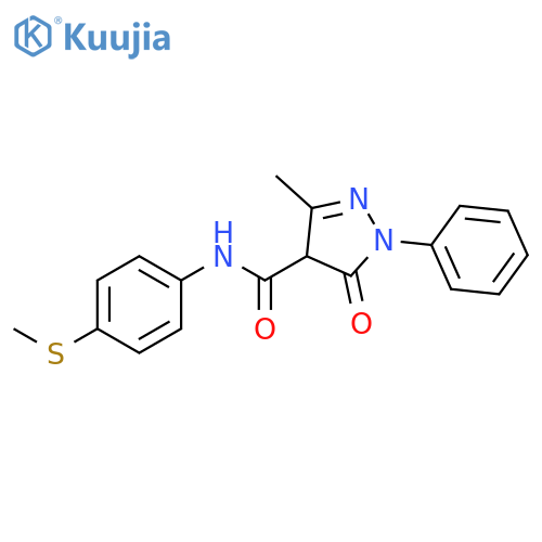 1H-Pyrazole-4-carboxamide,4,5-dihydro-3-methyl-N-[4-(methylthio)phenyl]-5-oxo-1-phenyl- structure