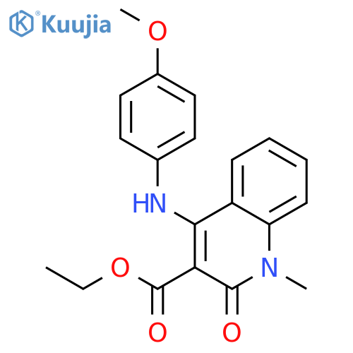 ethyl 4-[(4-methoxyphenyl)amino]-1-methyl-2-oxo-1,2-dihydroquinoline-3-carboxylate structure