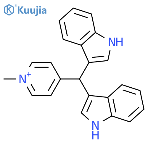 4-(Di(1H-indol-3-yl)methyl)-1-methylpyridin-1-ium structure