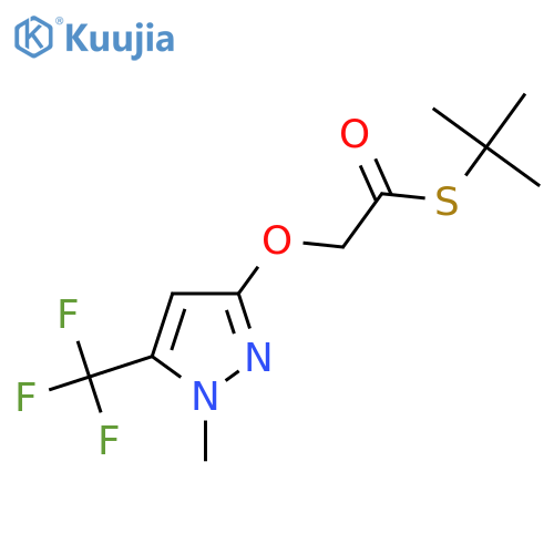 S-tert-butyl 2-[1-methyl-5-(trifluoromethyl)pyrazol-3-yl]oxyethanethioate structure