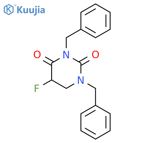 2,4(1H,3H)-Pyrimidinedione, 5-fluorodihydro-1,3-bis(phenylmethyl)- structure