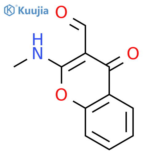 4H-1-Benzopyran-3-carboxaldehyde, 2-(methylamino)-4-oxo- structure