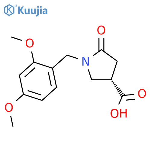 (3S)-1-[(2,4-dimethoxyphenyl)methyl]-5-oxopyrrolidine-3-carboxylic acid structure