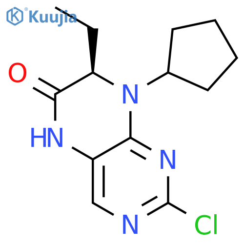 (r)2-Chloro-8-cyclopentyl-7-ethyl-7,8-dihydro-5h-pteridin-6-one structure