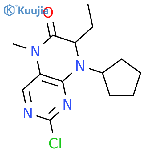 (7R)-2-chloro-8-cyclopentyl-7-ethyl-5-methyl-5,6,7,8-tetrahydropteridin-6-one structure