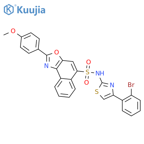 Naphth[1,2-d]oxazole-5-sulfonamide,N-[4-(bromophenyl)-2-thiazolyl]-2-(4-methoxyphenyl)- structure