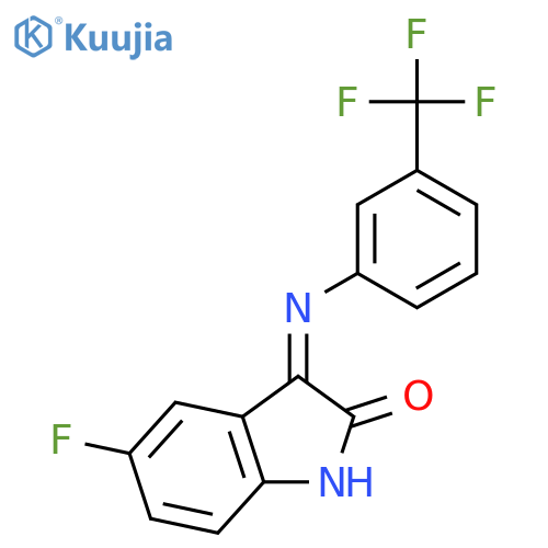 2H-INDOL-2-ONE, 5-FLUORO-1,3-DIHYDRO-3-[[3-(TRIFLUOROMETHYL)PHENYL]IMINO]- structure