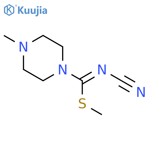 1-PIPERAZINECARBOXIMIDOTHIOIC ACID, N-CYANO-4-METHYL-, METHYL ESTER structure