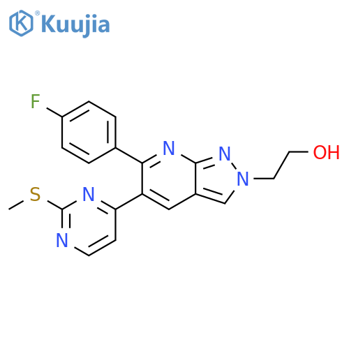 2H-Pyrazolo[3,4-b]pyridine-2-ethanol,6-(4-fluorophenyl)-5-[2-(methylthio)-4-pyrimidinyl]- structure