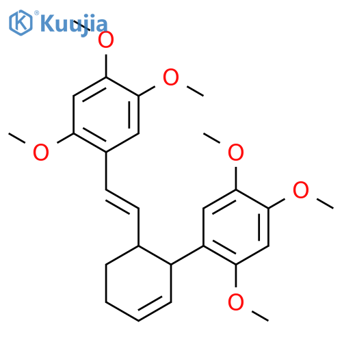 (+/-)-cis-3-(2,4,5-trimethoxyphenyl)-4-[(E)-2,4,5-trimethoxystyryl]cyclohex-1-ene structure