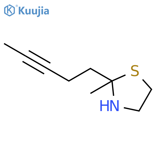 Thiazolidine,2-methyl-2-(3-pentyn-1-yl)- structure