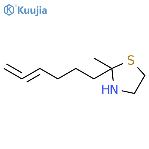 2-hexa-4,5-dien-1-yl-2-methyl-1,3-thiazolidine structure