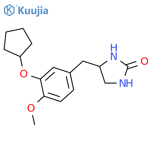 2-Imidazolidinone,4-[[3-(cyclopentyloxy)-4-methoxyphenyl]methyl]- structure