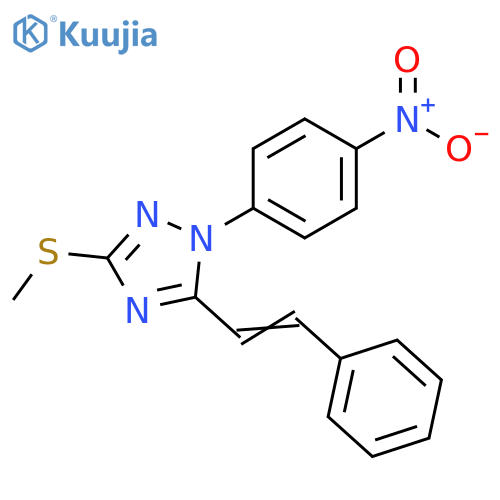 1H-1,2,4-Triazole, 3-(methylthio)-1-(4-nitrophenyl)-5-(2-phenylethenyl)- structure