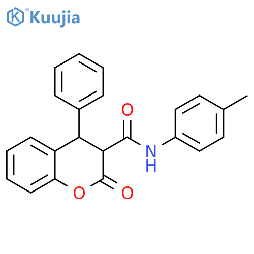 2H-1-Benzopyran-3-carboxamide,3,4-dihydro-N-(4-methylphenyl)-2-oxo-4-phenyl- structure