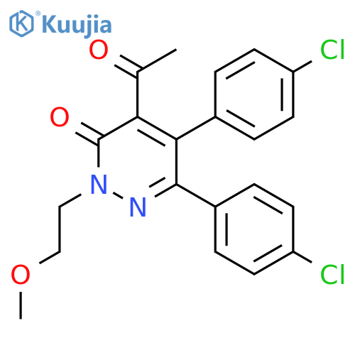 3(2H)-Pyridazinone,4-acetyl-5,6-bis(4-chlorophenyl)-2-(2-methoxyethyl)- structure