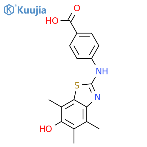 Benzoic acid,4-[(6-hydroxy-4,5,7-trimethyl-2-benzothiazolyl)amino]- structure