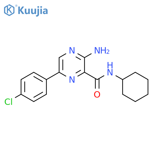 Pyrazinecarboxamide, 3-amino-6-(4-chlorophenyl)-N-cyclohexyl- structure
