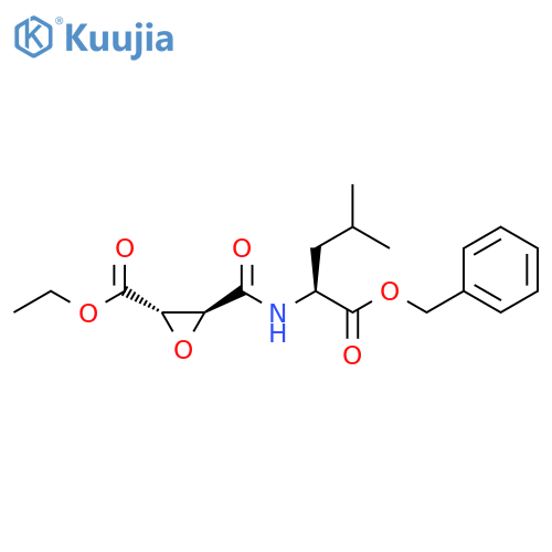 Oxiranecarboxylic acid, 3-[[[(1S)-3-methyl-1-[(phenylmethoxy)carbonyl]butyl]amino]carbonyl]-, ethyl ester, (2S,3S)- (9CI) structure