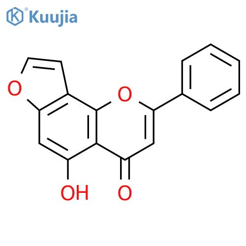5-hydroxy-2-phenyl-4H-furobenzopyran-4-one structure