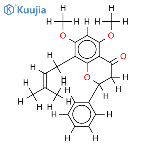 (2S)-5,7-dimethoxy-8-gamma,gamma-dimethylallylflavanone structure