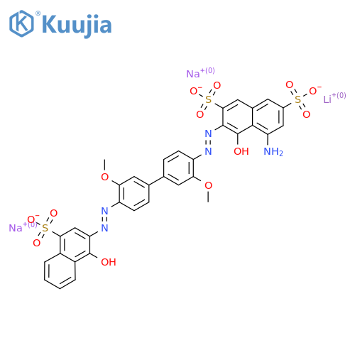 Lithium;disodium;5-amino-4-hydroxy-3-[[4-[4-[(1-hydroxy-4-sulfonatonaphthalen-2-yl)diazenyl]-3-methoxyphenyl]-2-methoxyphenyl]diazenyl]naphthalene-2,7-disulfonate structure