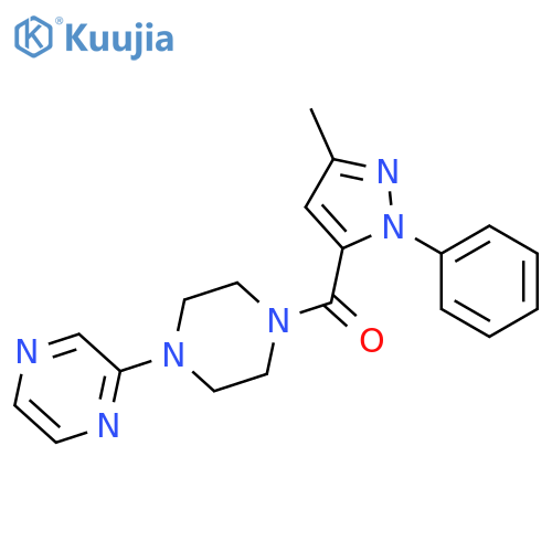 Piperazine, 1-[(3-methyl-1-phenyl-1H-pyrazol-5-yl)carbonyl]-4-pyrazinyl- structure