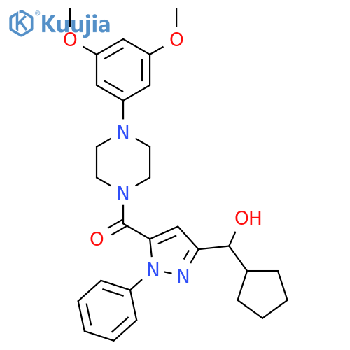 Piperazine,1-[[3-(cyclopentylhydroxymethyl)-1-phenyl-1H-pyrazol-5-yl]carbonyl]-4-(3,5-dimethoxyphenyl)- structure