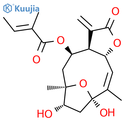 2-Butenoic acid,2-methyl-,(3aR,4R,6R,7S,9S,11aR)-2,3,3a,4,5,6,7,8,9,11a-decahydro-7,9-dihydroxy-6,10-dimethyl-3-methylene-2-oxo-6,9-epoxy(10Z)-cyclodeca[b]furan-4-ylester, (2Z)- structure