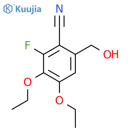 BENZONITRILE, 3,4-DIETHOXY-2-FLUORO-6-(HYDROXYMETHYL)- structure