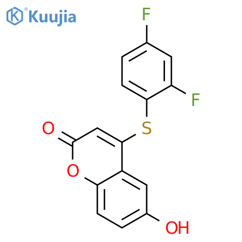 2H-1-BENZOPYRAN-2-ONE, 4-[(2,4-DIFLUOROPHENYL)THIO]-6-HYDROXY- structure