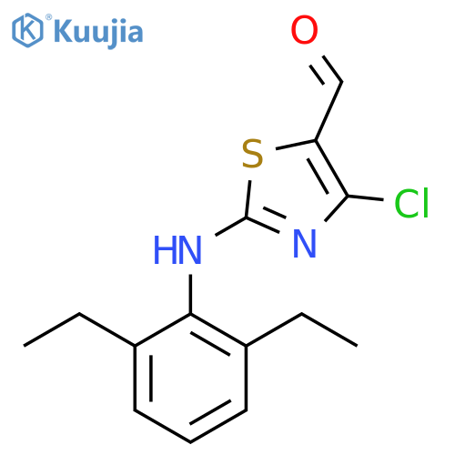 4-chloro-2-(2,6-diethylphenyl)amino-1,3-thiazole-5-carbaldehyde structure