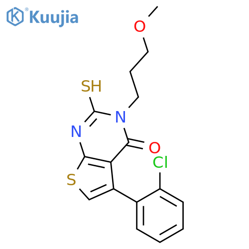 5-(2-chlorophenyl)-3-(3-methoxypropyl)-2-sulfanyl-3H,4H-thieno2,3-dpyrimidin-4-one structure