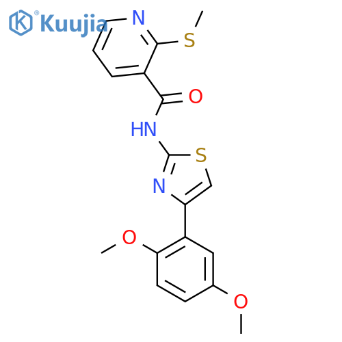 N-(4-(2,5-Dimethoxyphenyl)thiazol-2-yl)-2-(methylthio)nicotinamide structure