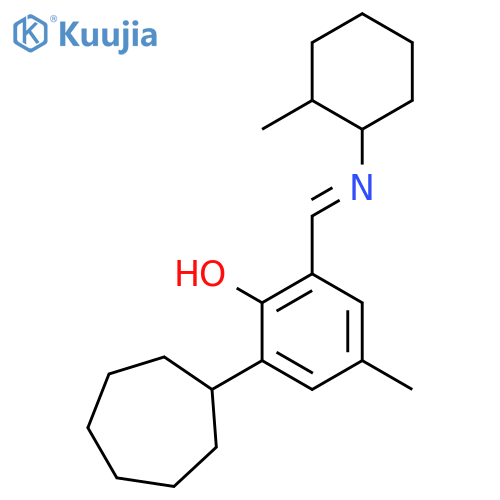 PHENOL, 2-CYCLOHEPTYL-4-METHYL-6-[[(2-METHYLCYCLOHEXYL)IMINO]METHYL]- structure