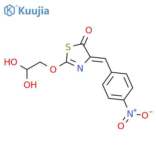 5(4H)-THIAZOLONE, 2-(2,2-DIHYDROXYETHOXY)-4-[(4-NITROPHENYL)METHYLENE]- structure