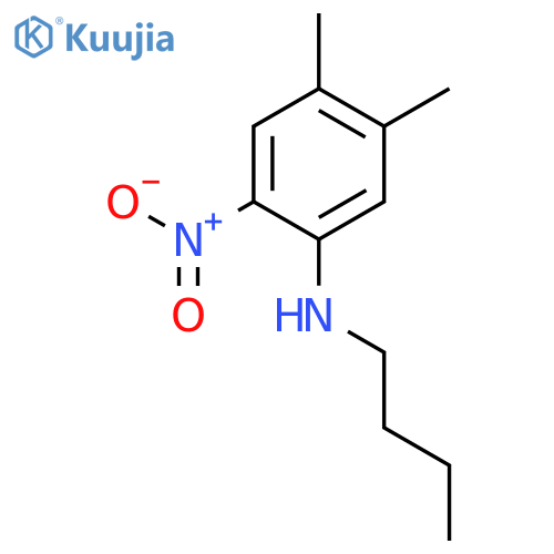 BENZENAMINE, N-BUTYL-4,5-DIMETHYL-2-NITRO- structure