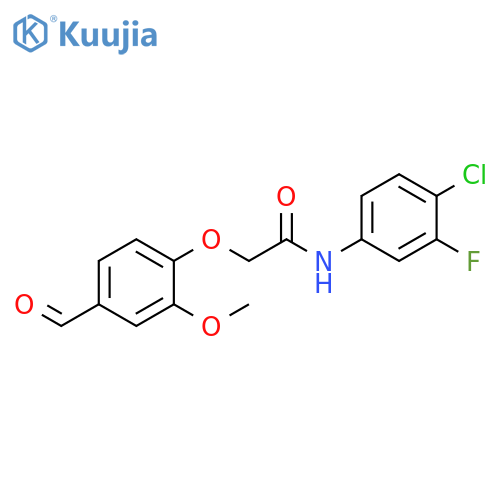 N-(4-chloro-3-fluorophenyl)-2-(4-formyl-2-methoxyphenoxy)acetamide structure