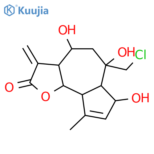6-(Chloromethyl)-4,6,7-trihydroxy-9-methyl-3-methylidene-4,5,6a,7,9a,9b-hexahydro-3aH-azuleno[4,5-b]furan-2-one structure