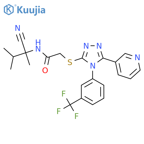 N-(1-cyano-1,2-dimethylpropyl)-2-{[5-(pyridin-3-yl)-4-[3-(trifluoromethyl)phenyl]-4H-1,2,4-triazol-3-yl]sulfanyl}acetamide structure