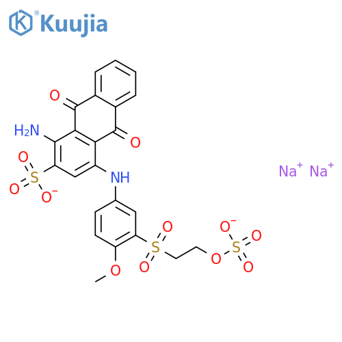 Disodium 1-amino-9,10-dihydro-4-((4-methoxy-3-((2-(sulphonatooxy)ethyl)sulphonyl)phenyl)amino)-9,10-dioxoanthracene-2-sulphonate structure