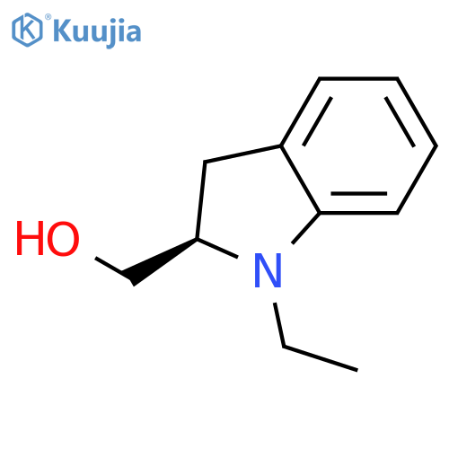 1H-Indole-2-methanol, 1-ethyl-2,3-dihydro-, (2R)- structure