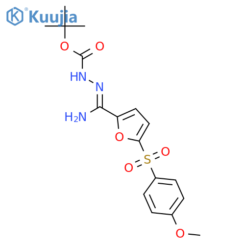 Hydrazinecarboxylicacid, 2-[imino[5-[(4-methoxyphenyl)sulfonyl]-2-furanyl]methyl]-,1,1-dimethylethyl ester structure